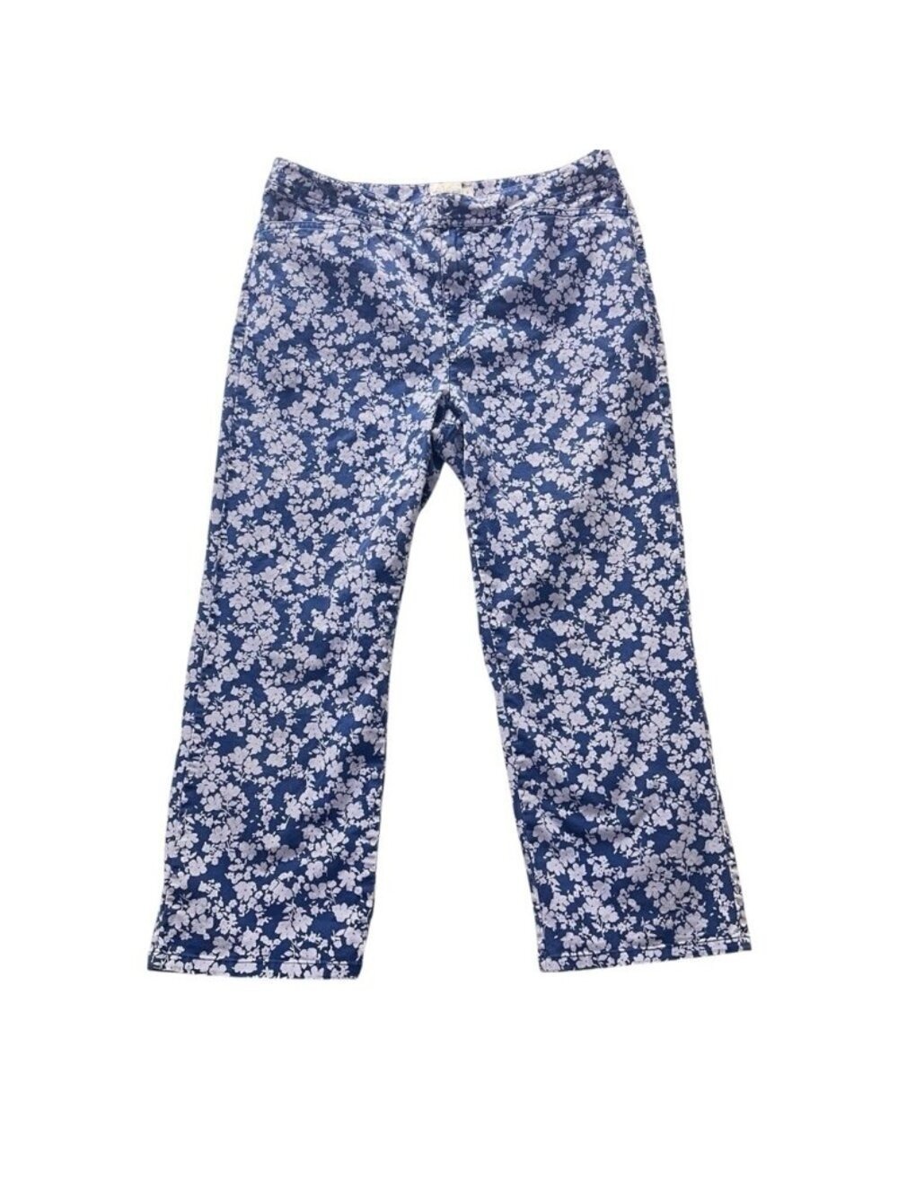 Size 8 ● Calvin Klein Jeans Blue Floral Print Cropped Pants